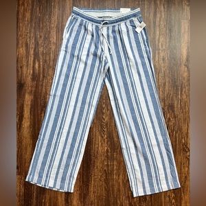 NWT Beachy Striped Linen Pants
